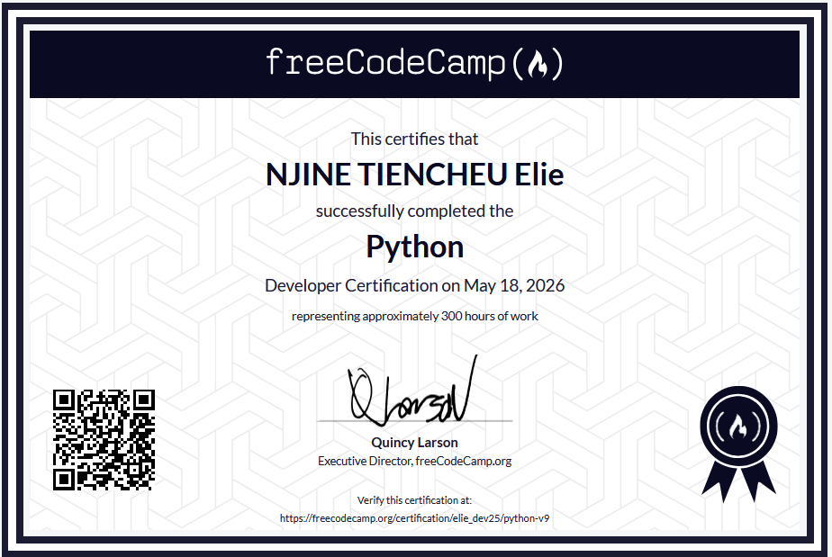 freeCodeCamp Python Certificate